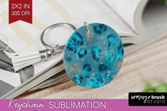 Turquoise Texture Keychain PNG - Glitter Background Keychain Product Image 1