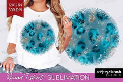 Turquoise Texture Round Tshirt Background - Glitter PNG Product Image 1