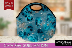 Turquoise Texture Lunch Bag - Glitter Background Lunch Bug Product Image 1