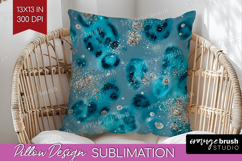 Turquoise Texture Pillow Sublimation - Glitter Background Product Image 1