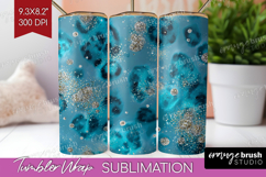 Turquoise Texture Tumbler Wrap - Glitter Background Tumbler Product Image 1