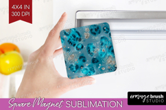 Turquoise Texture Magnet Sublimation - Glitter Background Product Image 1