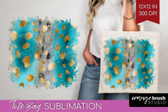 Turquoise Texture Tote Bag - Glitter Background Tote Bag PNG Product Image 1