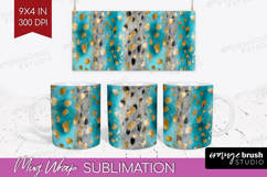 Turquoise Texture Mug Wrap - Glitter Background Mug PNG Product Image 1