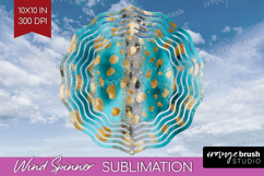 Turquoise Texture Wind Spinner Sublimation PNG - Glitter Product Image 1