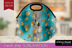 Turquoise Texture Lunch Bag - Glitter Background Lunch Bug Product Image 1