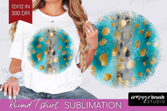 Turquoise Texture Round Tshirt Background - Glitter PNG Product Image 1