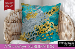 Turquoise Texture Pillow Sublimation - Glitter Background Product Image 1