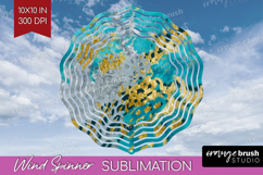 Turquoise Texture Wind Spinner Sublimation PNG - Glitter Product Image 1
