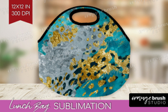 Turquoise Texture Lunch Bag - Glitter Background Lunch Bug Product Image 1