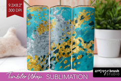 Turquoise Texture Tumbler Wrap - Glitter Background Tumbler Product Image 1