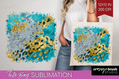Turquoise Texture Tote Bag - Glitter Background Tote Bag PNG Product Image 1