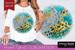 Turquoise Texture Round Tshirt Background - Glitter PNG Product Image 1