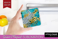 Turquoise Texture Magnet Sublimation - Glitter Background Product Image 1