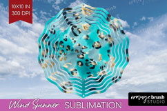 Turquoise Texture Wind Spinner Sublimation PNG - Glitter Product Image 1