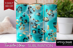 Turquoise Texture Tumbler Wrap - Glitter Background Tumbler Product Image 1