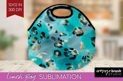 Turquoise Texture Lunch Bag - Glitter Background Lunch Bug Product Image 1