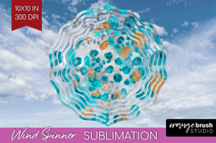 Turquoise Texture Wind Spinner Sublimation PNG - Glitter Product Image 1