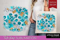 Turquoise Texture Tote Bag - Glitter Background Tote Bag PNG Product Image 1