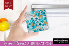 Turquoise Texture Magnet Sublimation - Glitter Background Product Image 1
