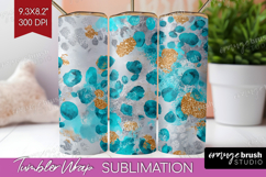 Turquoise Texture Tumbler Wrap - Glitter Background Tumbler Product Image 1