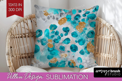 Turquoise Texture Pillow Sublimation - Glitter Background Product Image 1