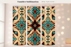 Turquoise Tumbler Wrap  Western Tumbler Sublimation Png