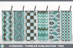 Bundle of six Turquoise sublimation tumbler designs