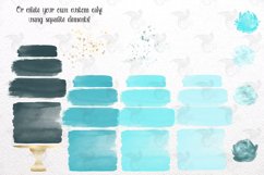 Turquoise Watercolor Cakes Clipart Product Image 4