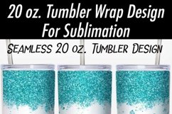 Turquoise Glitter Spatter Tumbler Sublimation Design PNG Product Image 2