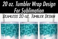 Turquoise Glitter Leopard Tumbler Sublimation Design PNG Product Image 2