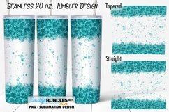 Turquoise Glitter Leopard Tumbler Sublimation Design PNG Product Image 1