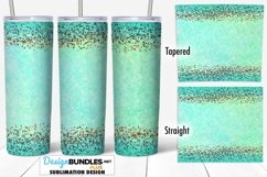 Turquoise Glitter 20 oz Tumbler Wrap Sublimation Product Image 1