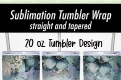 Grunge Flowers 20 oz Tumbler Sublimation Wrap Product Image 2