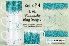 Teal Glitter Leopard Mug Designs for 10 oz Stackable Mug Product Image 1