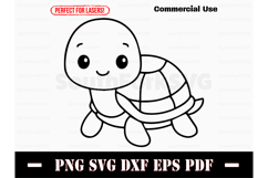 Cute Baby Turtle Doodle Design SVG PNG DXF EPS PDF Product Image 1
