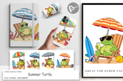 Digital Paper Summer Turtle Product Image 1
