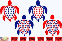 4th Of July Turtle SVG | Turtle SVG | USA Turtle SVG | PNG Product Image 1