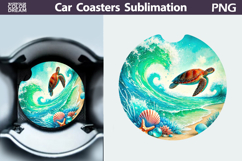 Sea Turtle Car Coaster | Sea Ocean Car Coaster Product Image 1