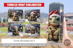 Tumbler Sublimation Turtle Christmas Product Image 1