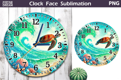 Sea Turtle Clock Face| Sea Ocean Clock Sublimation Product Image 1