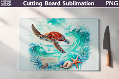 Sea Turtle Glass Cutting Board | Turtle Chopping Board Product Image 1