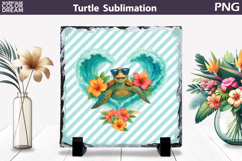 Sea Turtle Wave Slate | Tropical Ocean Beach Sublimation Product Image 1