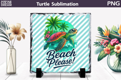 Sea Turtle Wave Slate | Tropical Ocean Beach Sublimation Product Image 1