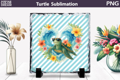 Sea Turtle Wave Slate | Tropical Ocean Beach Sublimation Product Image 1
