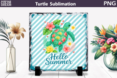 Sea Turtle Wave Slate | Tropical Ocean Beach Sublimation Product Image 1