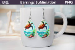 Sea Turtle Teardrop Earrings | Summer Sea Ocean Earrings Product Image 1