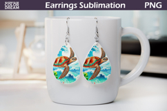 Sea Turtle Teardrop Earrings | Summer Sea Ocean Earrings Product Image 1