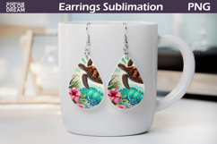 Sea Turtle Teardrop Earrings | Summer Sea Ocean Earrings Product Image 1