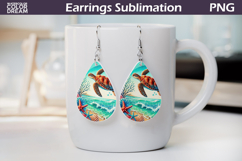 Sea Turtle Teardrop Earrings | Summer Sea Ocean Earrings Product Image 1